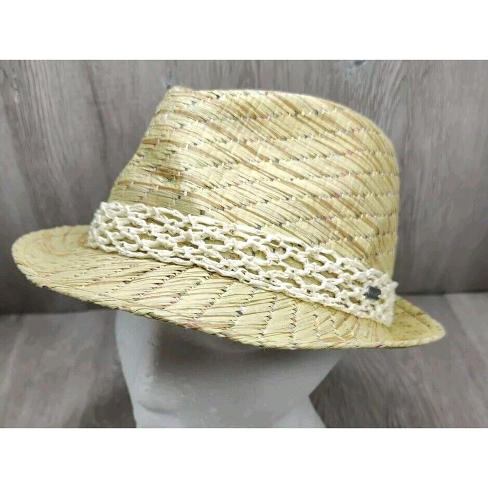 Pistil Women's Hat FEDORA Paper Straw Woven Cap Band Boho Casual Summer Vacation